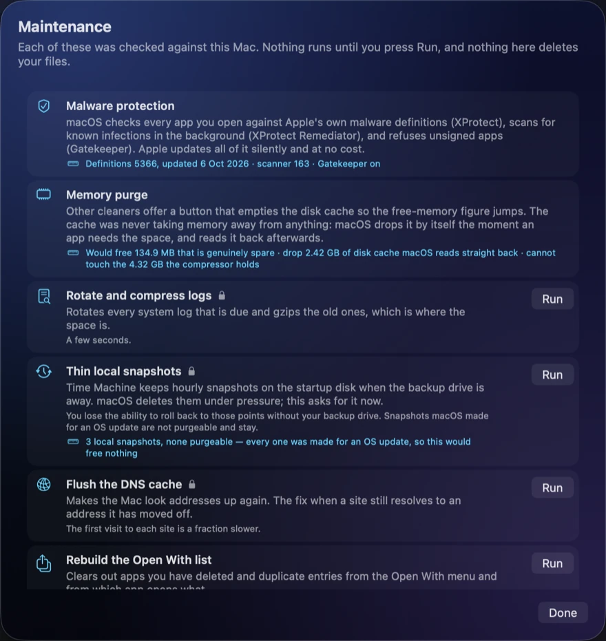 Maintenance jobs, in Nightfall